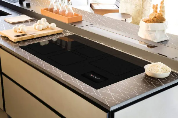 Wolf CI36560C_B induction cooktop with ingredients